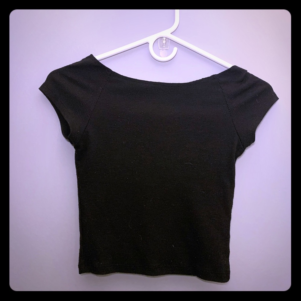 Two Black and White Cropped Tees